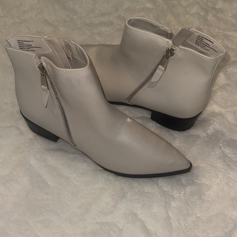 Elegant Cream Ankle Boots